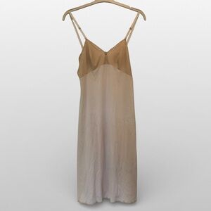 Vintage 90s Olga Bias Cut Slip Dress Nude Champagne Minimalist Romantic